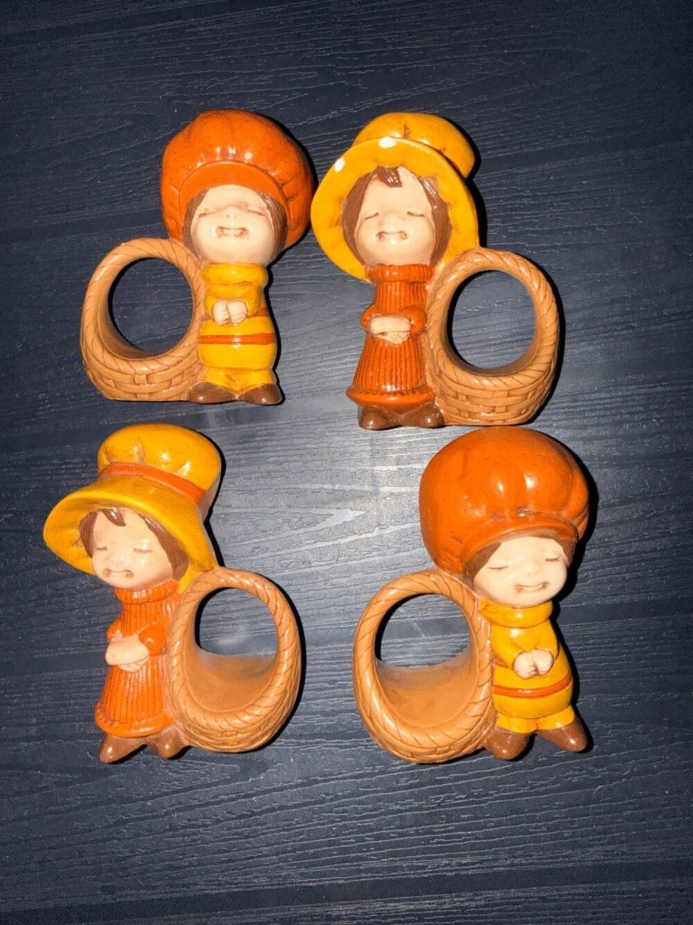 Set of 4 Fall Holly Hobby Fall Thanksgiving Harvest Napkin Rings